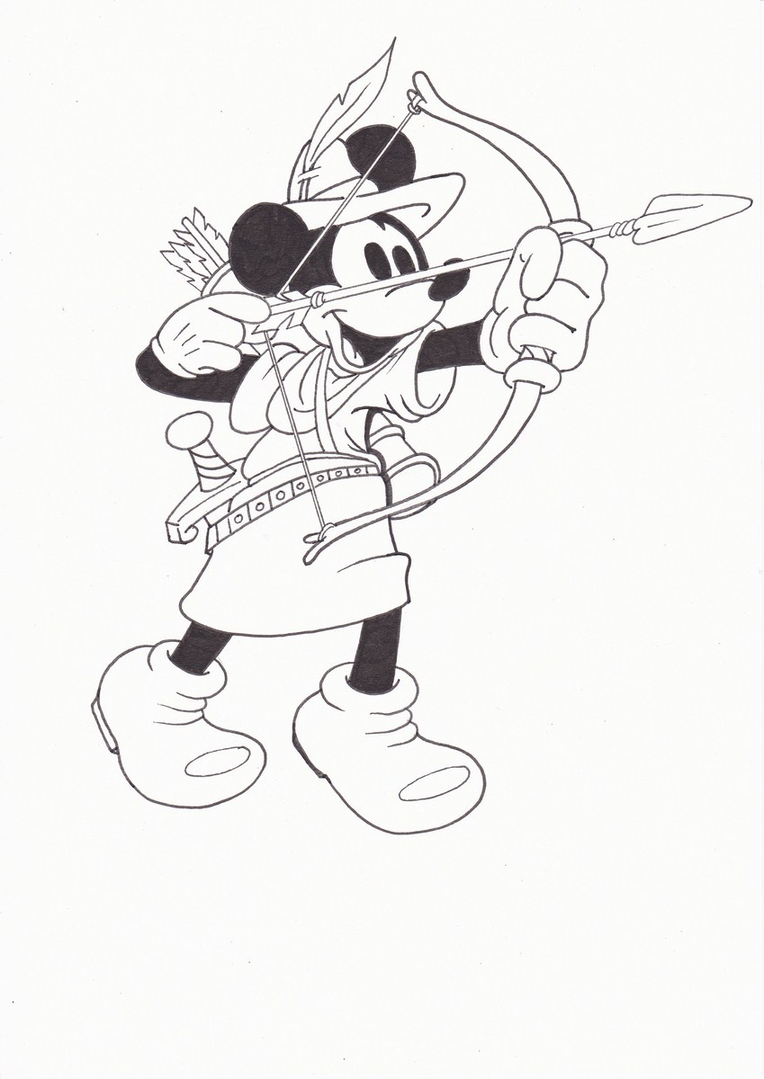 Mickey robin des bois encre copier